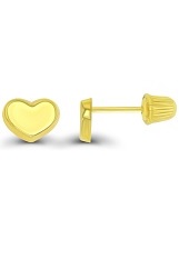 beautiful teeny high polished heart baby screw back earrings